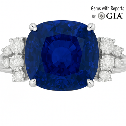 GIA Certified 4.3ct Unheated Ceylon Sapphire Ring