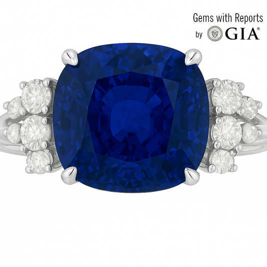 GIA Certified 4.3ct Unheated Ceylon Sapphire Ring