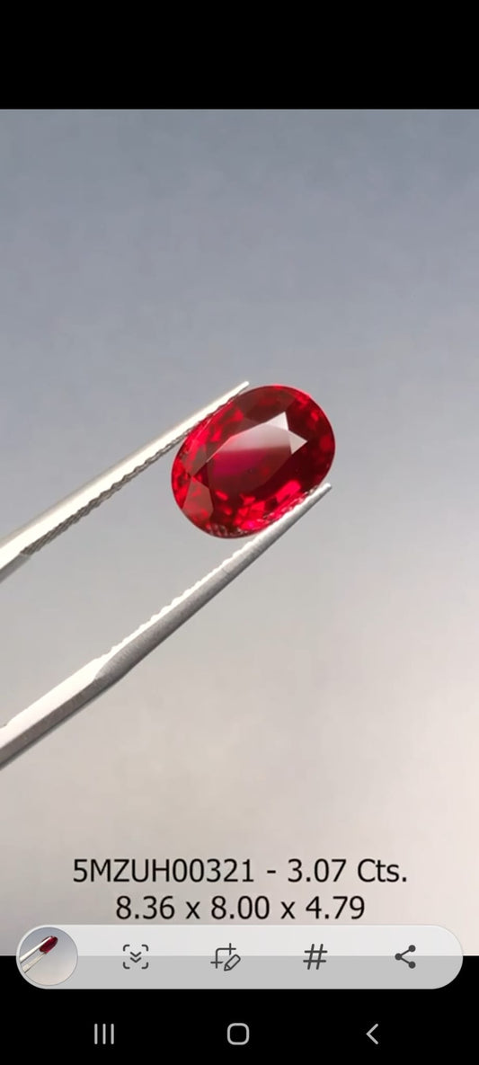 3.08 ct Natural Mozambique Ruby – Oval Cushion Cut, Untreated, Lotus Gold Certified