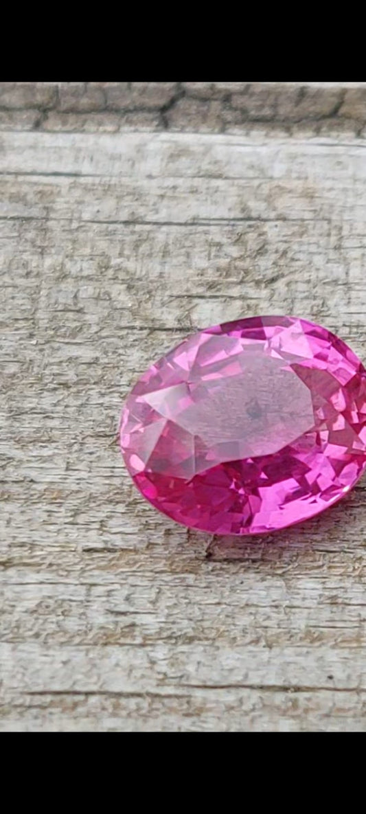 3.23 ct Natural Burmese Pink Sapphire – Untreated, Oval Brilliant/Step Cut, SSEF Certified