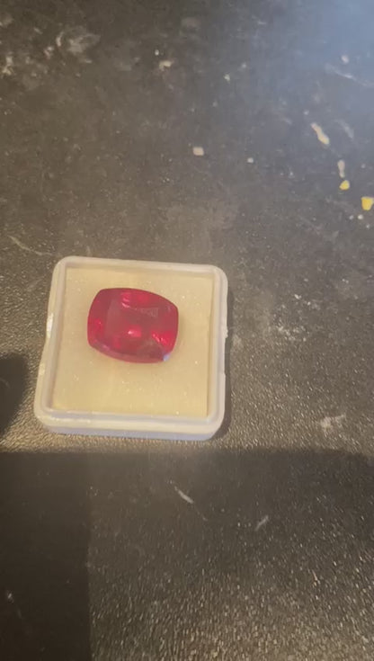 13.21 ct Natural Pinkish-Red Spinel – Antique Cushion Cut, Untreated, Tanzania Origin, Lotus Gold Certified