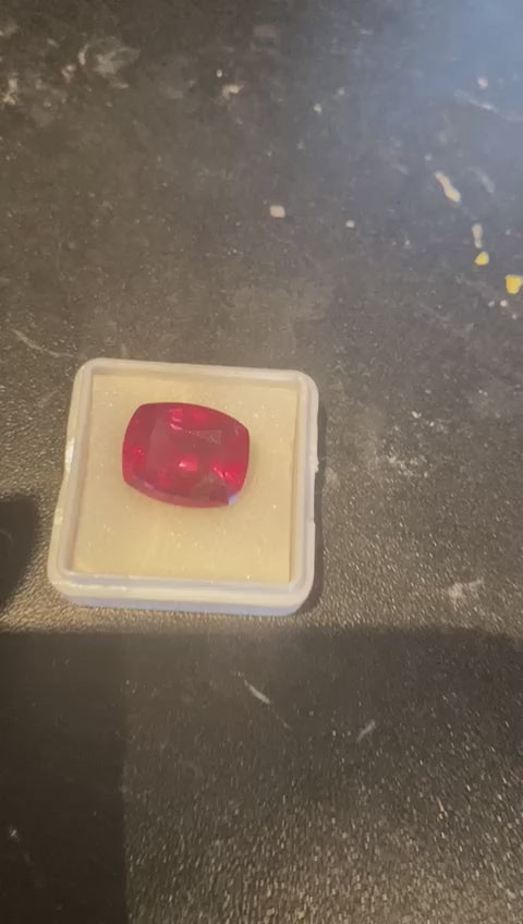 13.21 ct Natural Pinkish-Red Spinel – Antique Cushion Cut, Untreated, Tanzania Origin, Lotus Gold Certified
